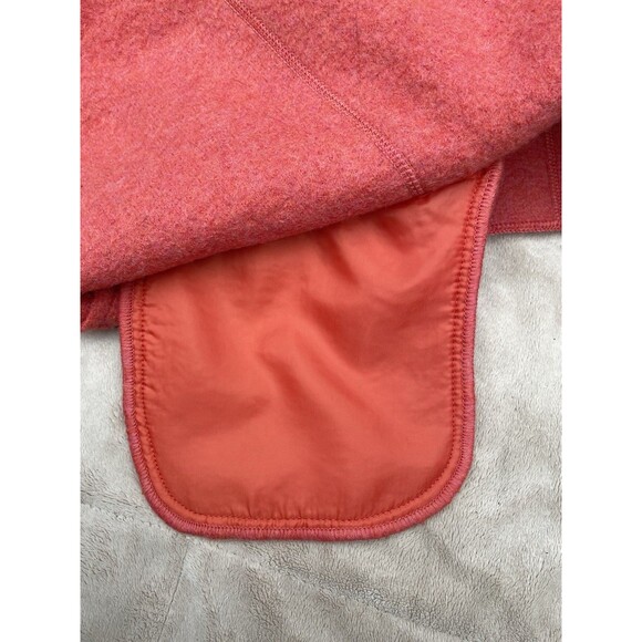 Lands’ End Boiled Wool Jacket Women Size 10 Soft Coral Peach Button Front Blazer - Picture 8 of 16